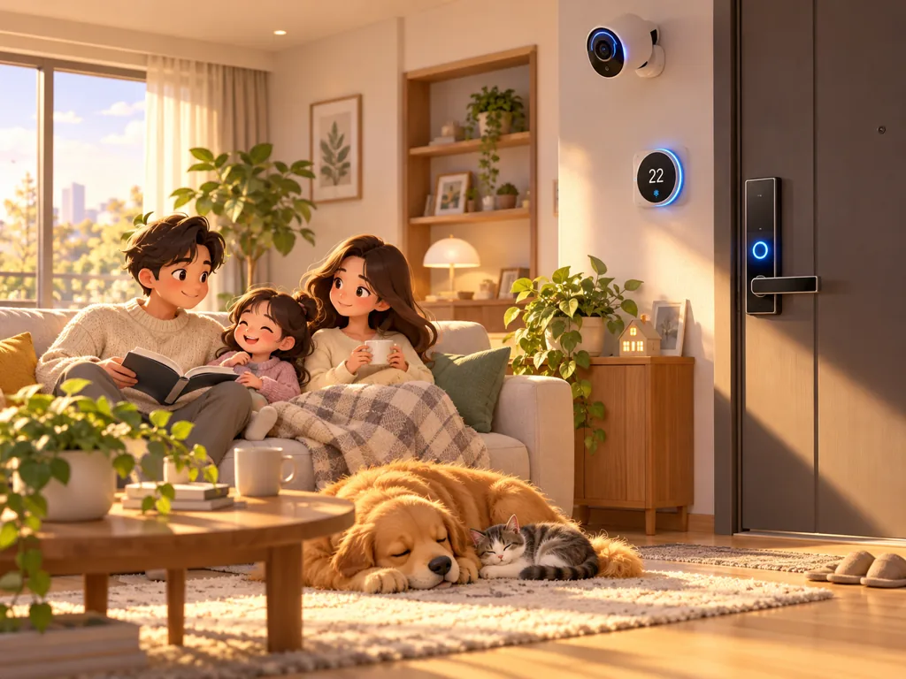 스마트 도어록이 반짝이는 우리집 현관